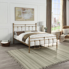 (Small Double 120 x 190cm, 20cm Deep Pocket Spring Comfort Foam Mattress) BAYFORD ANTIQUE BRASS TRADITIONAL METAL BED FRAME