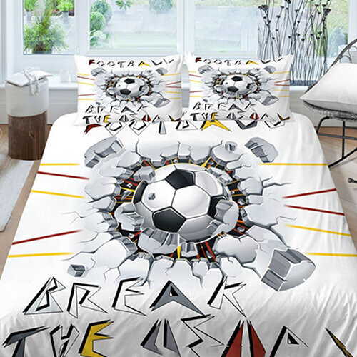 (Style 04, Double) 3D Duvet Covers 2PCS/3PCS Football Bedding Set