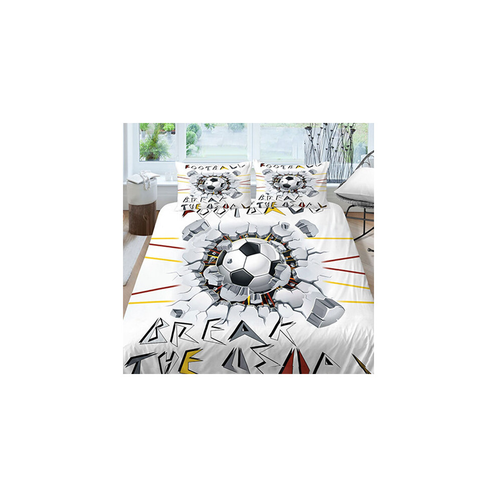 (Style 04, King) 3D Duvet Covers 2PCS/3PCS Football Bedding Set