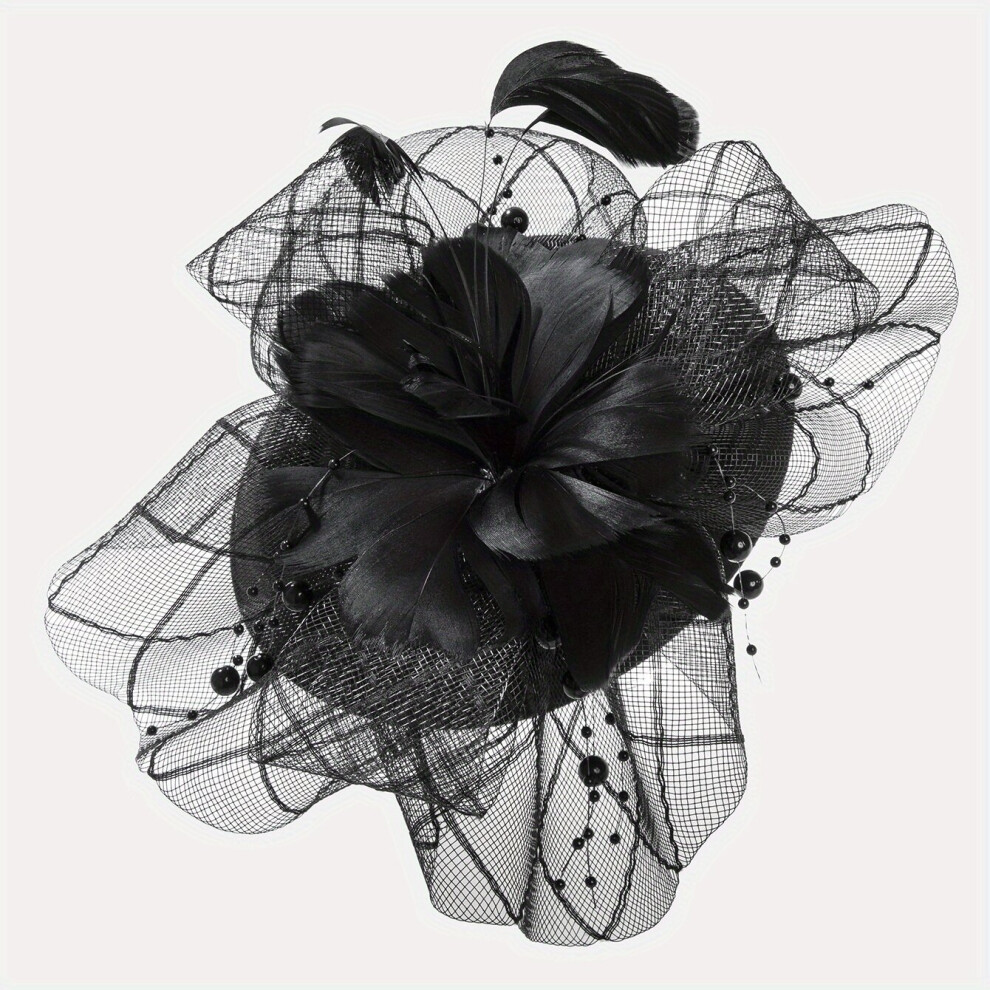 1pc Women Flower Mesh Veil Head Piece Birthday Wedding Hat Derbyhat Church Hat Accessories-image-OPC-PC7N28K-NEW