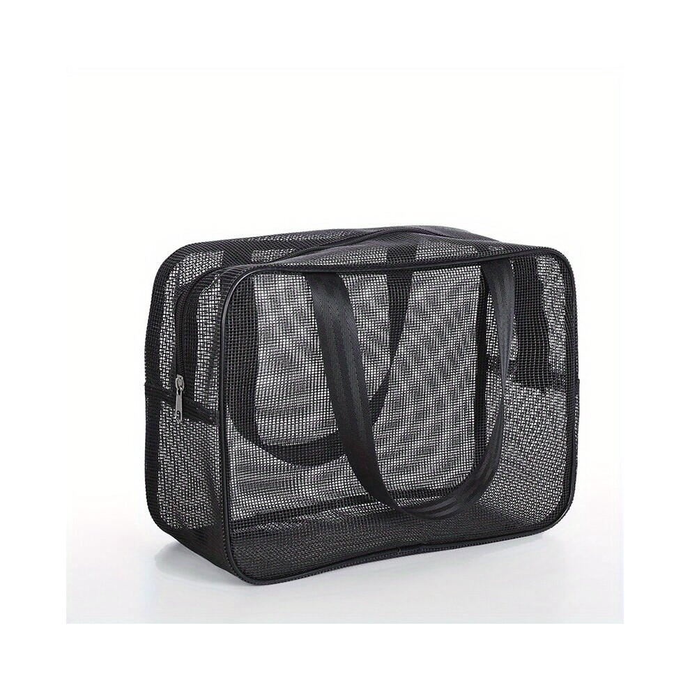 Portable Mesh Toiletry Wash Bag Leakage Swimming Bath Bag Handheld Cosmetic Storage Bag-image-OPC-PC7NDTW-NEW