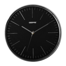 GEEPAS Analog Wall Clock Battery Operated Silent Non-Ticking, Black
