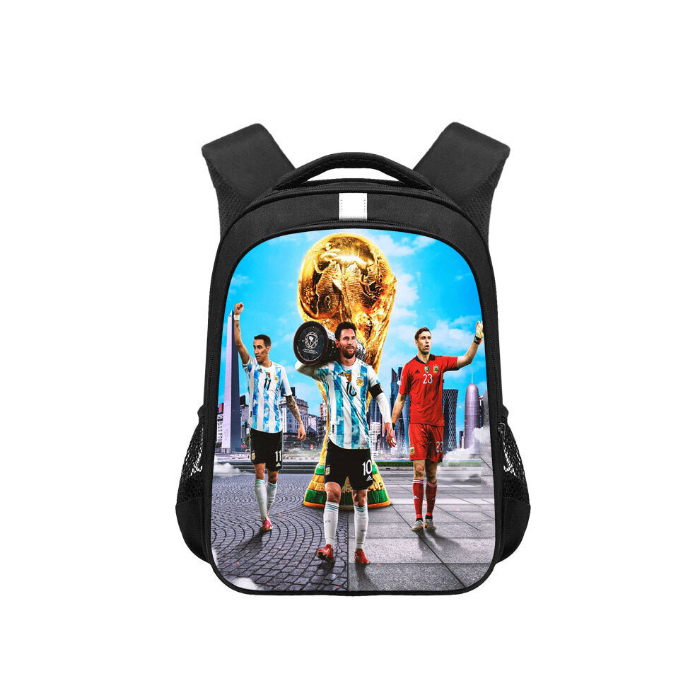 (09) Football Star Lionel Messi Backpack Student School Bag Travel Bag