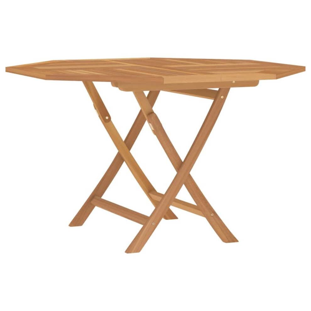 Vidaxl (Octagon) Folding Garden Table Outdoor Table Patio Dining Table Solid Wood Teak