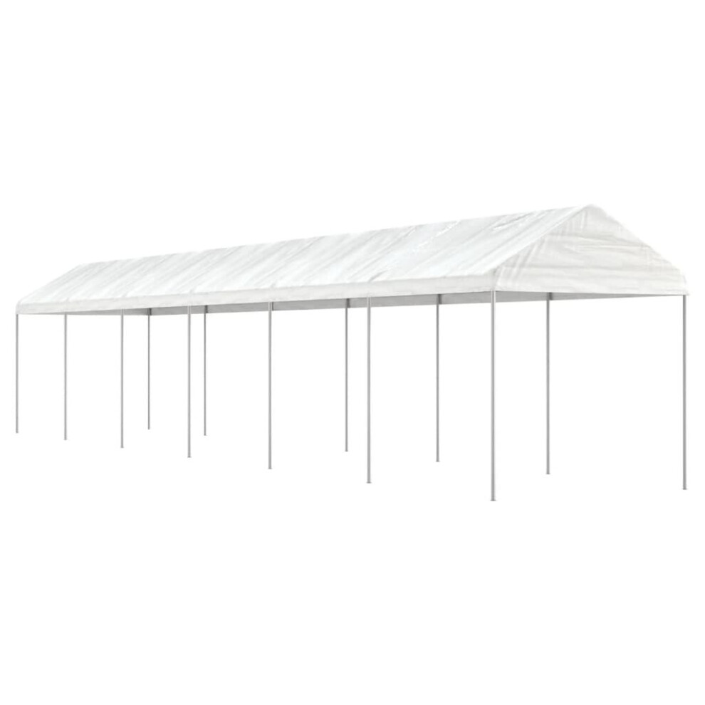 (13.38 x 2.28 x 2.69 m) vidaXL Gazebo Part Tent with Roof Pavilion Outdoor Marquee White Polyethylene