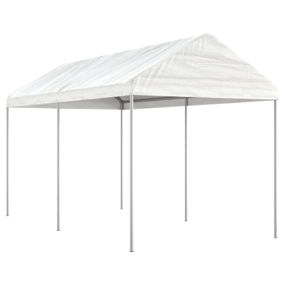 (4.46 X 2.28 X 2.69 m) vidaXL Gazebo Part Tent With Roof Pavilion Outdoor Marquee White Polyethylene