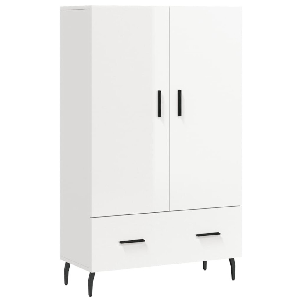 (high gloss white) vidaXL Highboard Sideboard Cupboard Side Cabinet Grey Sonoma Engineered Wood