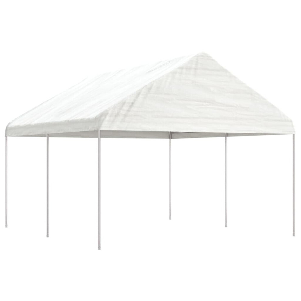 (4.46 x 4.08 x 3.22 m) vidaXL Gazebo Part Tent with Roof Pavilion Outdoor Marquee White Polyethylene