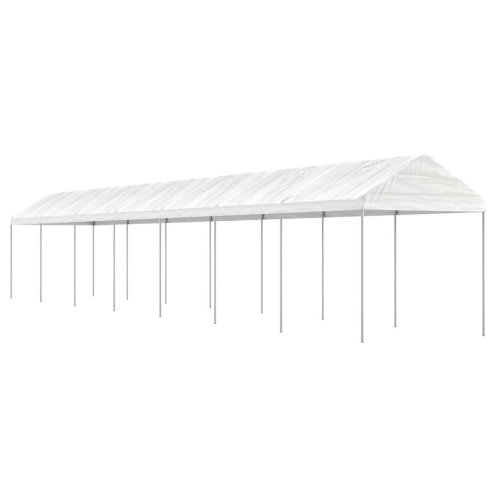 (15.61 x 2.28 x 2.69 m) vidaXL Gazebo Part Tent with Roof Pavilion Outdoor Marquee White Polyethylene