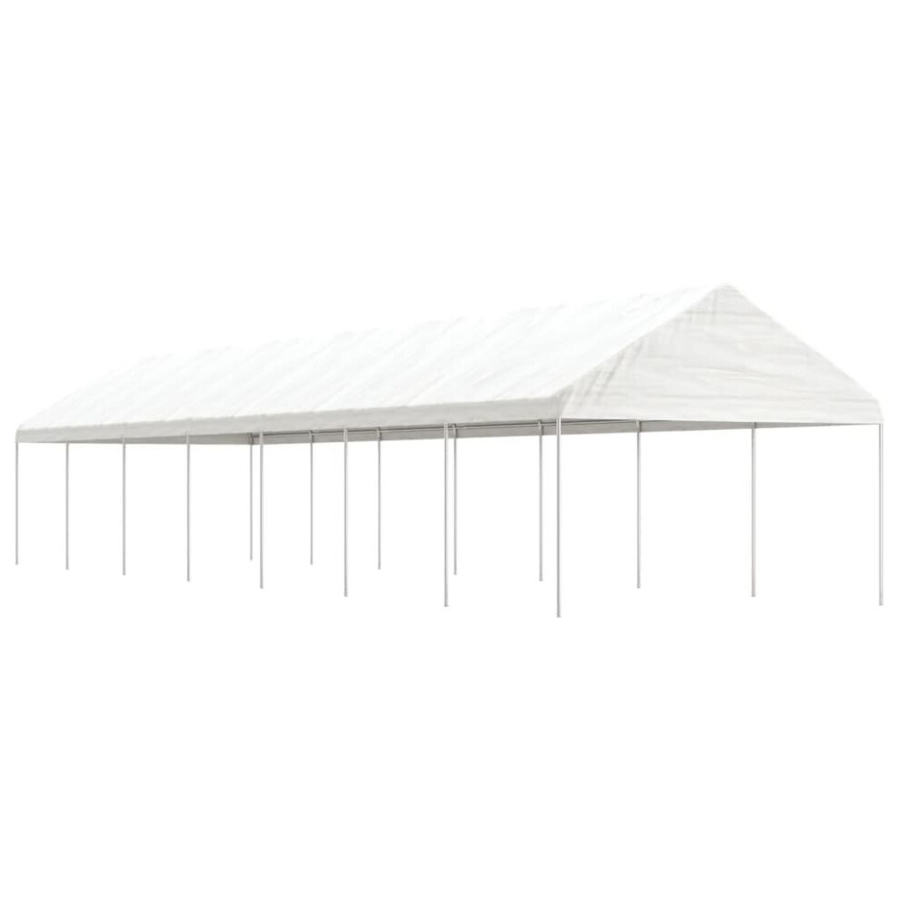 (15.61 x 4.08 x 3.22 m) vidaXL Gazebo Part Tent with Roof Pavilion Outdoor Marquee White Polyethylene