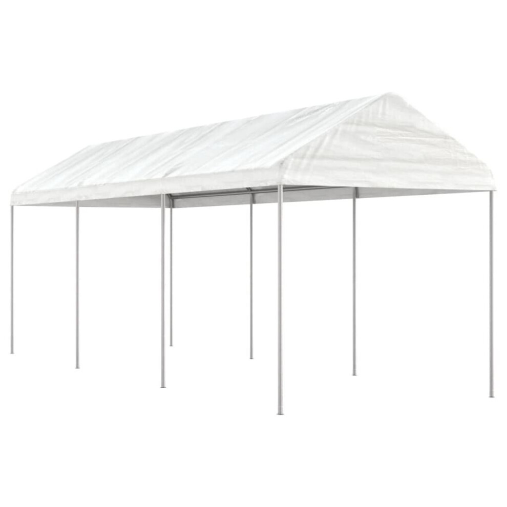 (6.69 x 2.28 x 2.69 m) vidaXL Gazebo Part Tent with Roof Pavilion Outdoor Marquee White Polyethylene