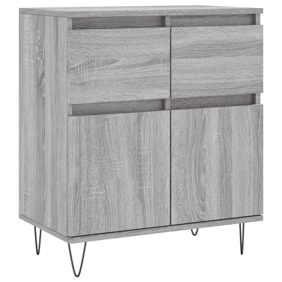 Vidaxl Sideboard Storage Side Cabinet Cupboard Grey Sonoma Engineered Wood