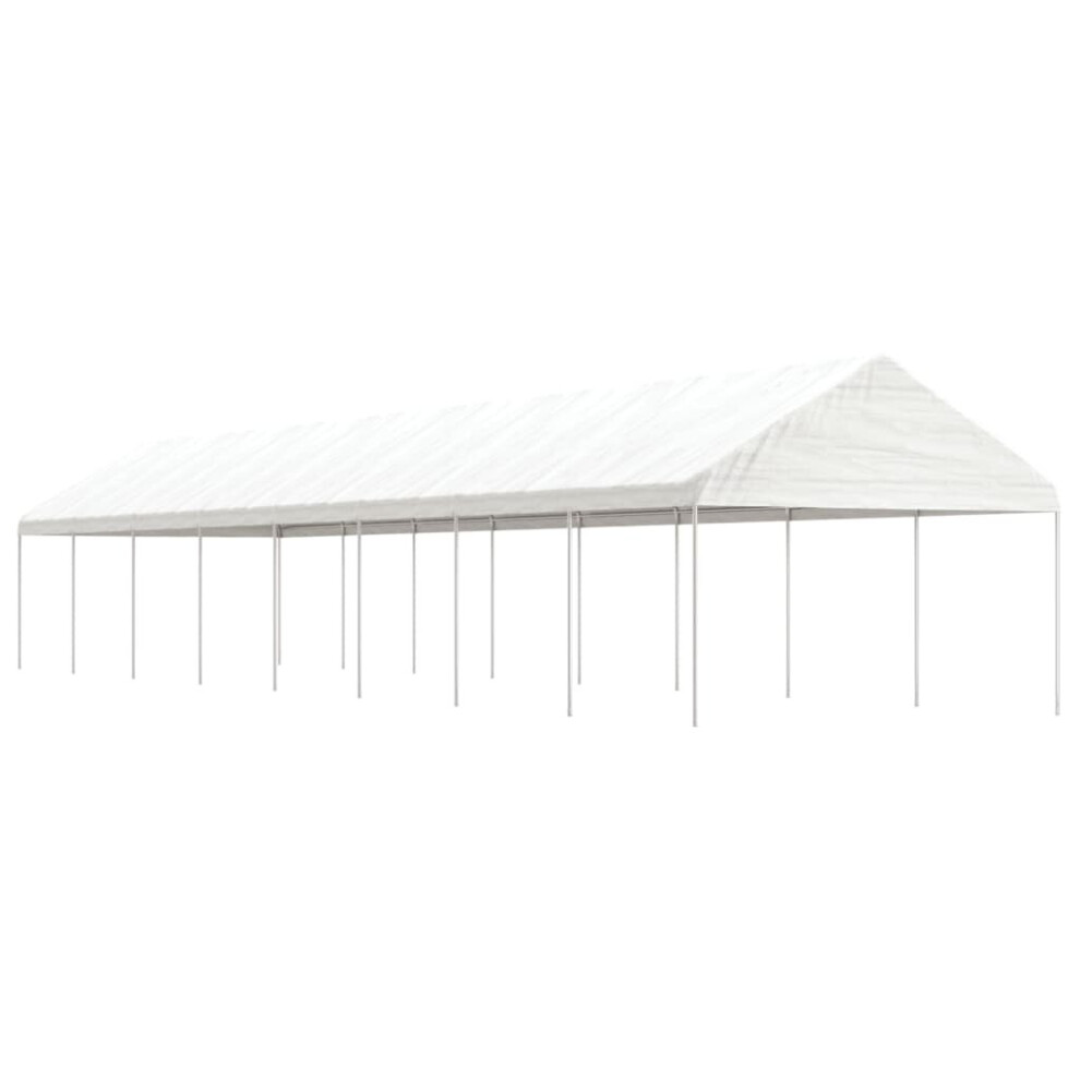 (17.84 x 4.08 x 3.22 m) vidaXL Gazebo Part Tent with Roof Pavilion Outdoor Marquee White Polyethylene