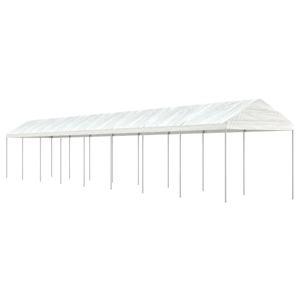 (17.84 x 2.28 x 2.69 m) vidaXL Gazebo Part Tent with Roof Pavilion Outdoor Marquee White Polyethylene