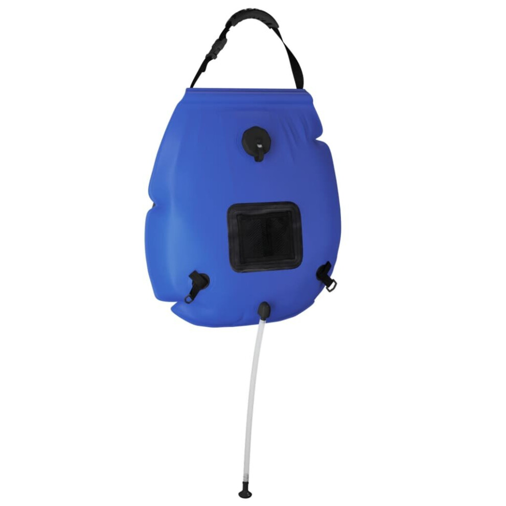 Vidaxl Camping Shower Bag Solar Shower Bag Portable Shower Bag 20 L Pvc Blue