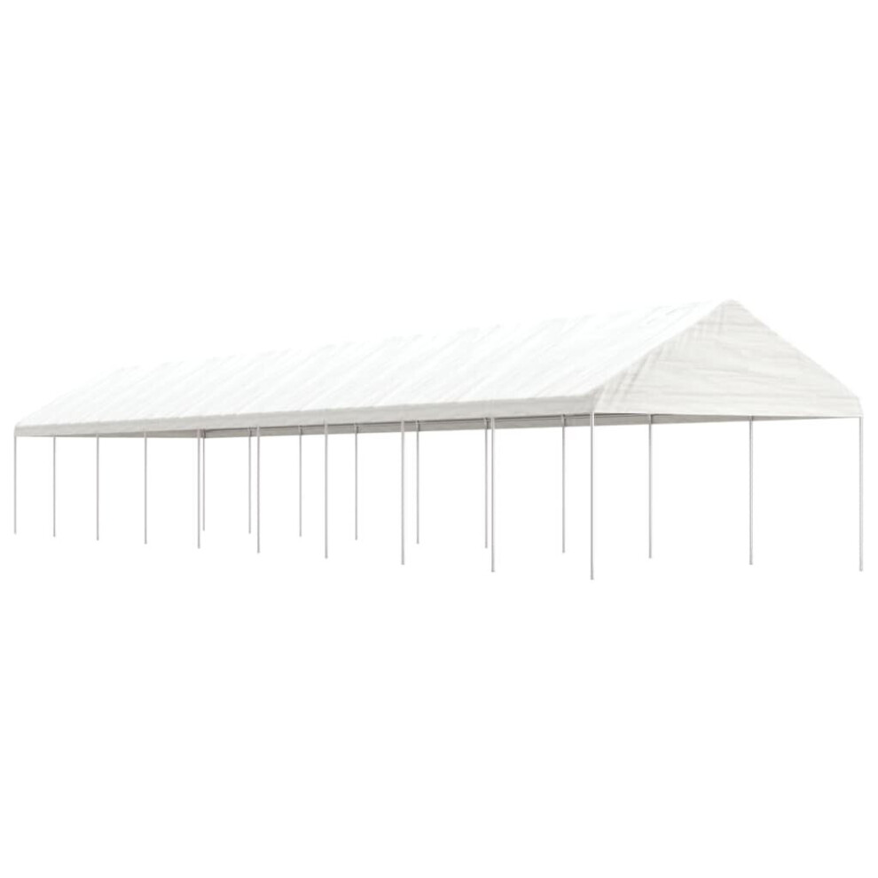 (20.07 x 4.08 x 3.22 m) vidaXL Gazebo Part Tent with Roof Pavilion Outdoor Marquee White Polyethylene