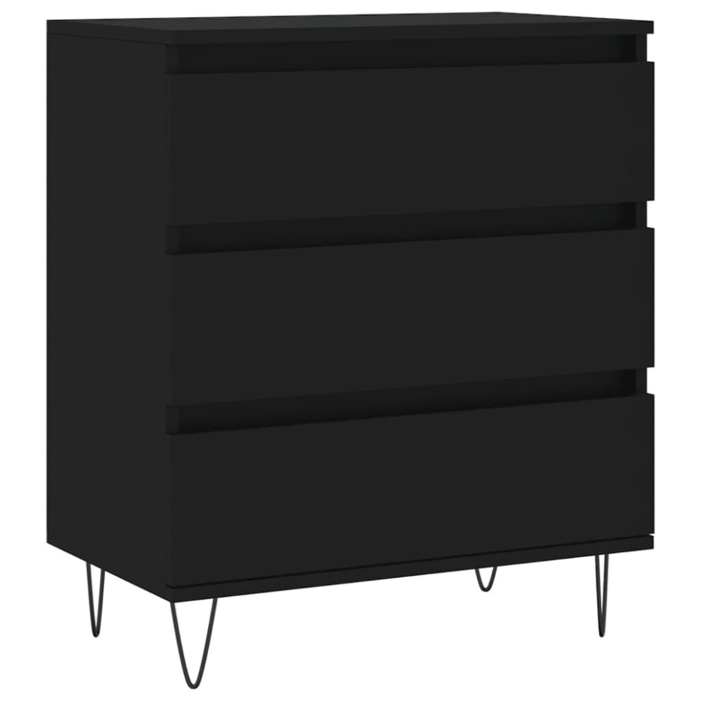 vidaXL Sideboard Storage Cabinet Cupboard Side Cabinet Black Engineered Wood