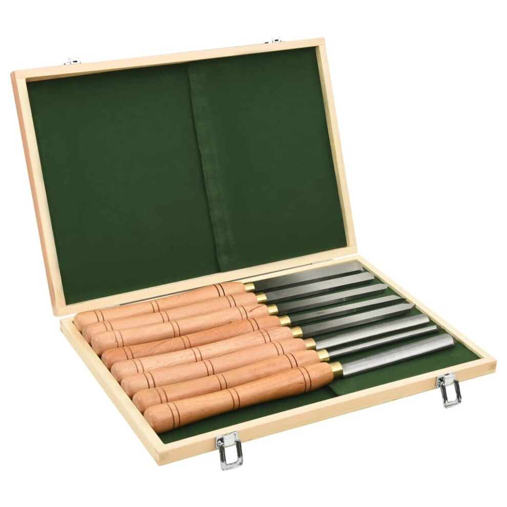Vidaxl Turning Tool Set Lathe Chisel Set Wood Groove Parting Tool 8 Piece Hss