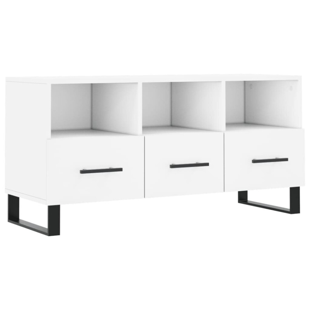 vidaXL TV Cabinet TV Unit Sideboard Media Unit TV Stand White Engineered Wood