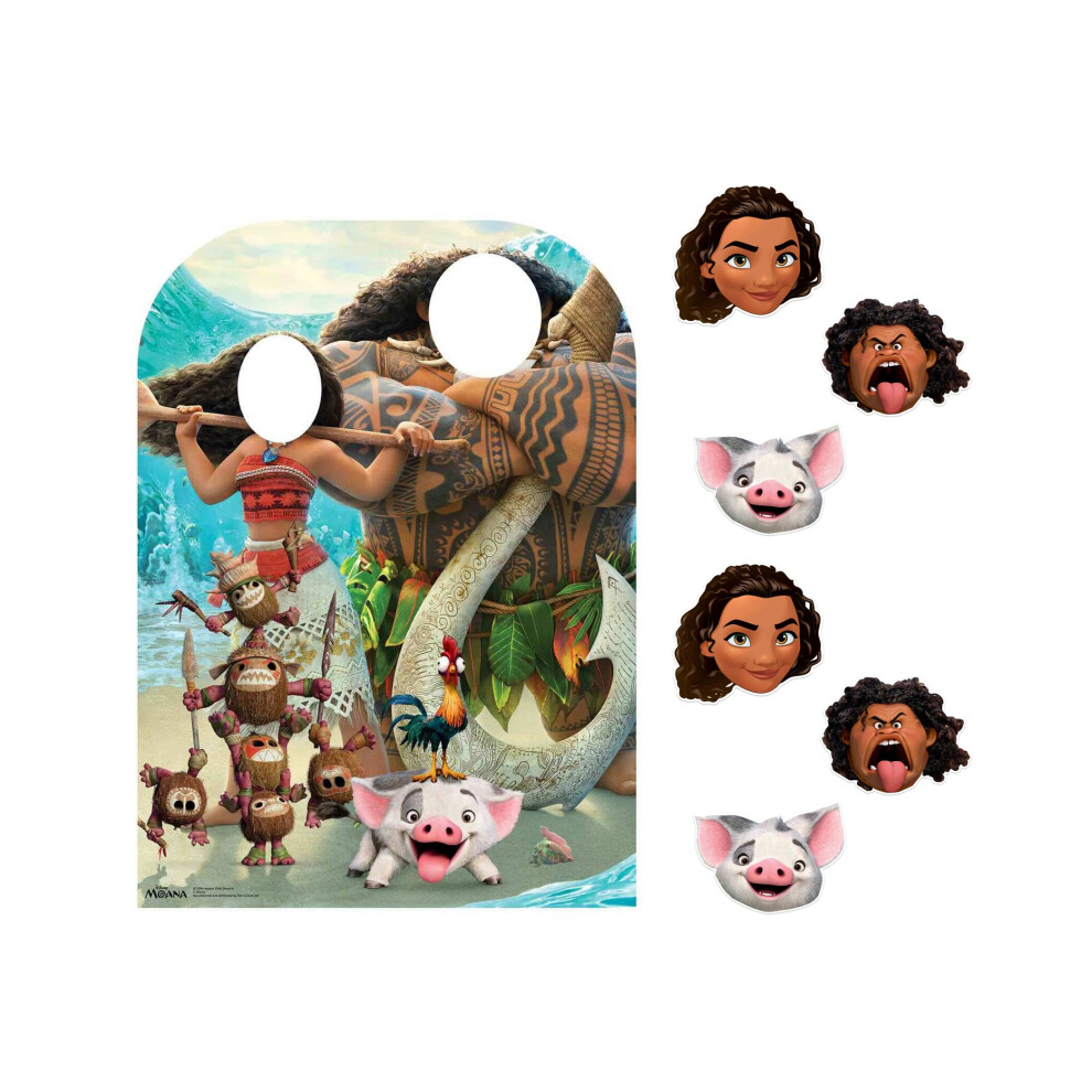 Moana Party Pack Official Disney Cardboard Stand in and Masks