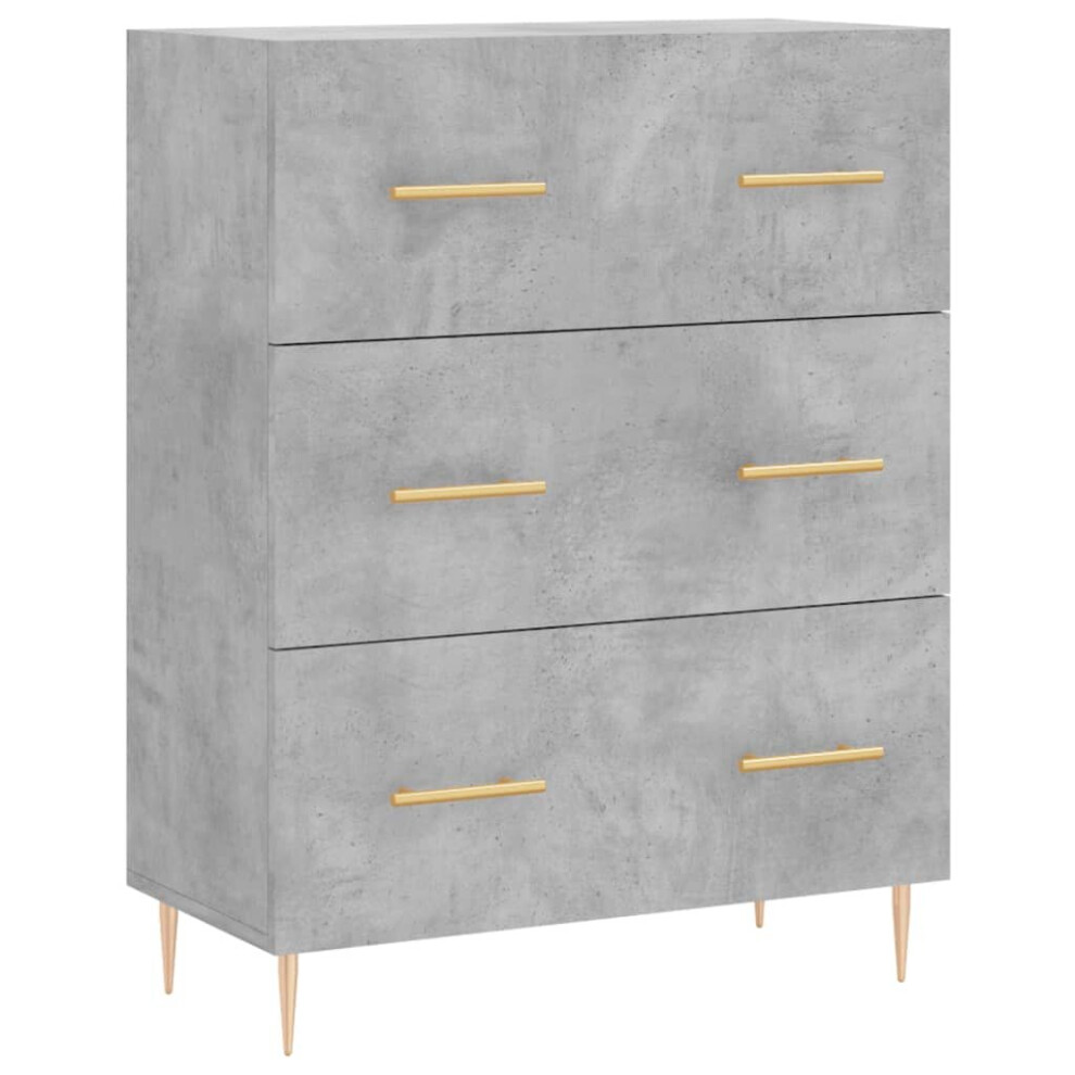 Vidaxl Sideboard Storage Side Cabinet Cupboard Concrete Grey Engineered Wood