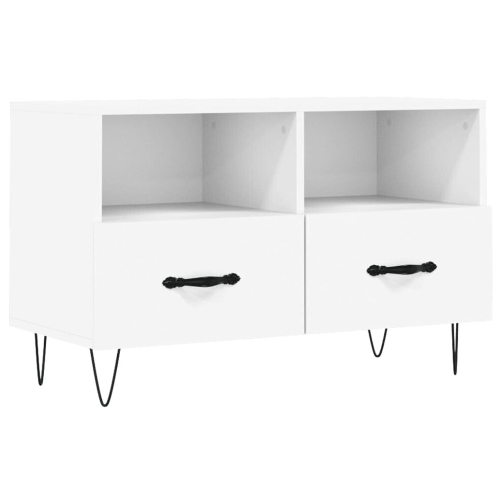 Vidaxl Tv Cabinet Tv Unit Sideboard Media Unit Tv Stand White Engineered Wood