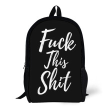 Funny 17-Inch Back to School Backpack | 'Fuck This Shit' Design, Large-Capacity Laptop Daypack for Students & Adults