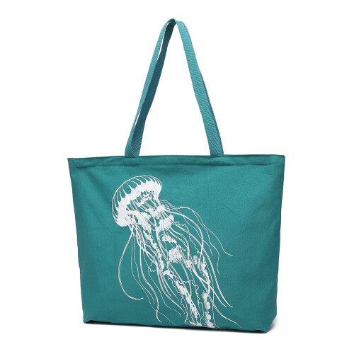 KONO Reusable Canvas Shopping Tote Bag Casual Shoulder Bag - Green 1