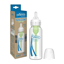 Botella de vidrio Dr. Brown's Anti-Cólicos Options+ Estrecha con tetina de flujo lento, BPA-Free, 8 oz/250 mL, 1-Pack