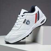 Mens Casual Sports Shoes Solid Leather Without Lining Round Toe Sneakers