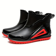 Mens Mid Top Rain Boots Wear resistant Waterproof Non slip Galoshes For Outdoor Walking Fishing