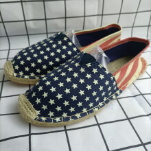 Womens Flag Pattern Flat Casual Shoes Slip On Low Top Round Toe Classic Espadrilles Shoes Lightweight Womens Shoes