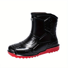 Mens Mid Top Rain Boots Wear resistant Waterproof Non slip Galoshes For Outdoor Walking Fishing