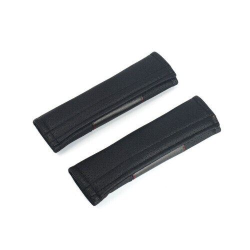 2pcs Audi Logo Seat Belt Cover Shoulder Pad Microfiber Soft Leather 1
