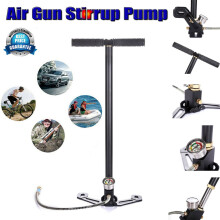 4500PSI Hand Pump Stirrup Charger 3 Stage High Pressure Air Gun Rifle Built-in Oil and Water Separator with Pressure Gauge