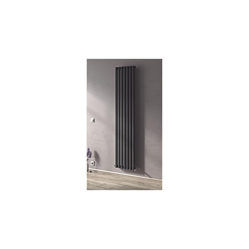 (Anthracite) Oval Tube Radiators Central Heating 1800 X 420 Vertical Column Rad 3233824122345