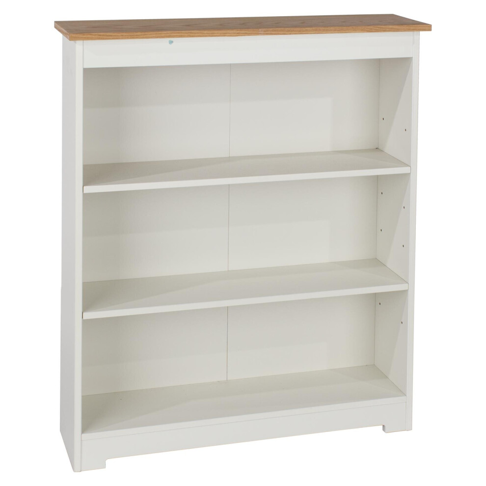 Home Source Alabama White Low 3 Shelf Bookcase Unit