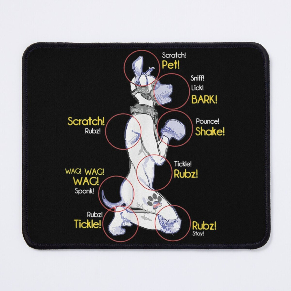 Mouse Pad Human Puppy Play - Puppy Diagram Puppy 11.8 X 9.8 Inch Computer Mat Gaming Office Mousepad 7802738169270