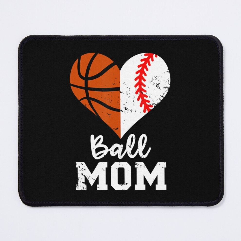 Mouse Pad Ball Mom Heart Baseball Basketball Mom 11.8 X 9.8 Inch Computer Mat Gaming Office Mousepad 7802738132229