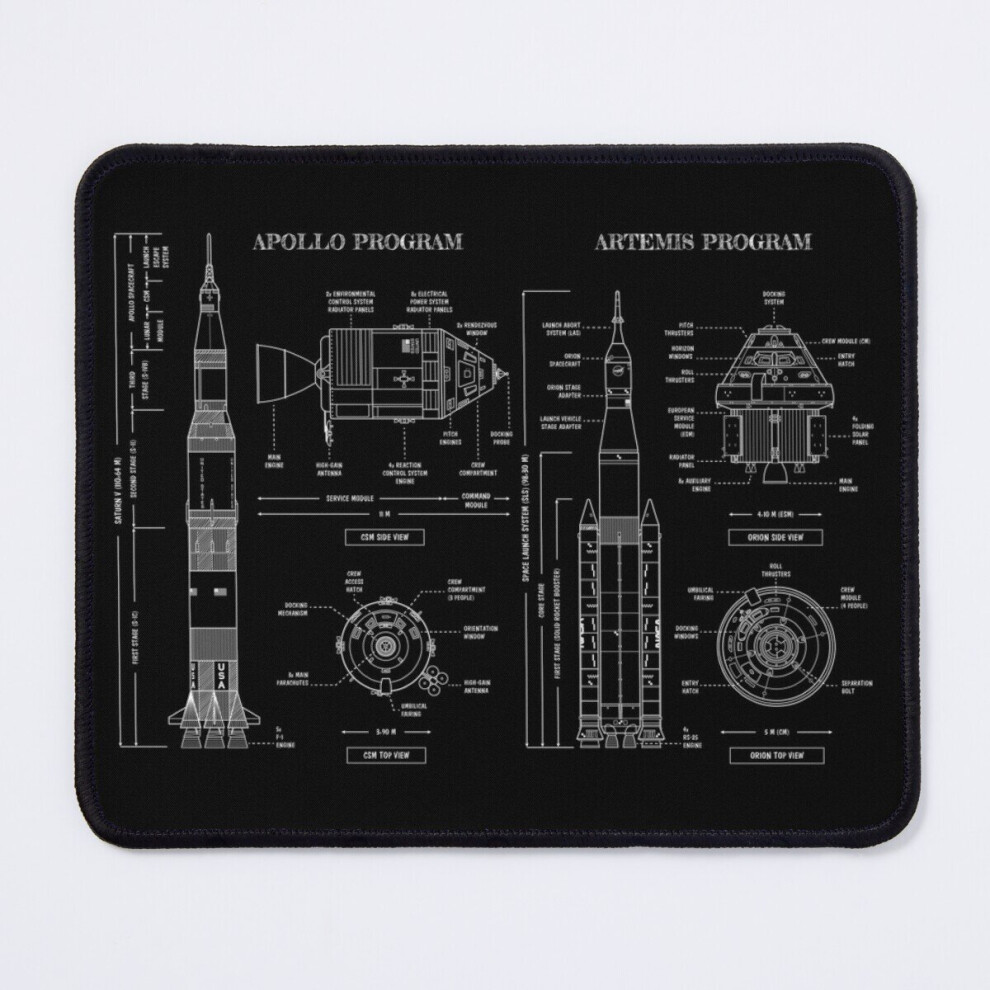 Mouse Pad Apollo Program Vs Artemis Program ( Stencil - No) 11.8 X 9.8 Inch Computer Mat Gaming Office Mousepad White 7802738108545