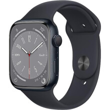 Apple Watch Series 8 (GPS 45mm) Smart watch - Midnight Aluminium Case with Midnight Sport Band - Regular. Fitness Tracker, Blood Oxygen & ECG Apps - Refurbished
