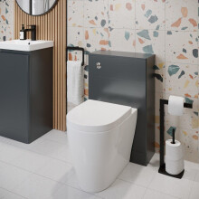 Regis Anthracite Grey Back To Wall Toilet Unit with Bordeaux Toilet - 500mm