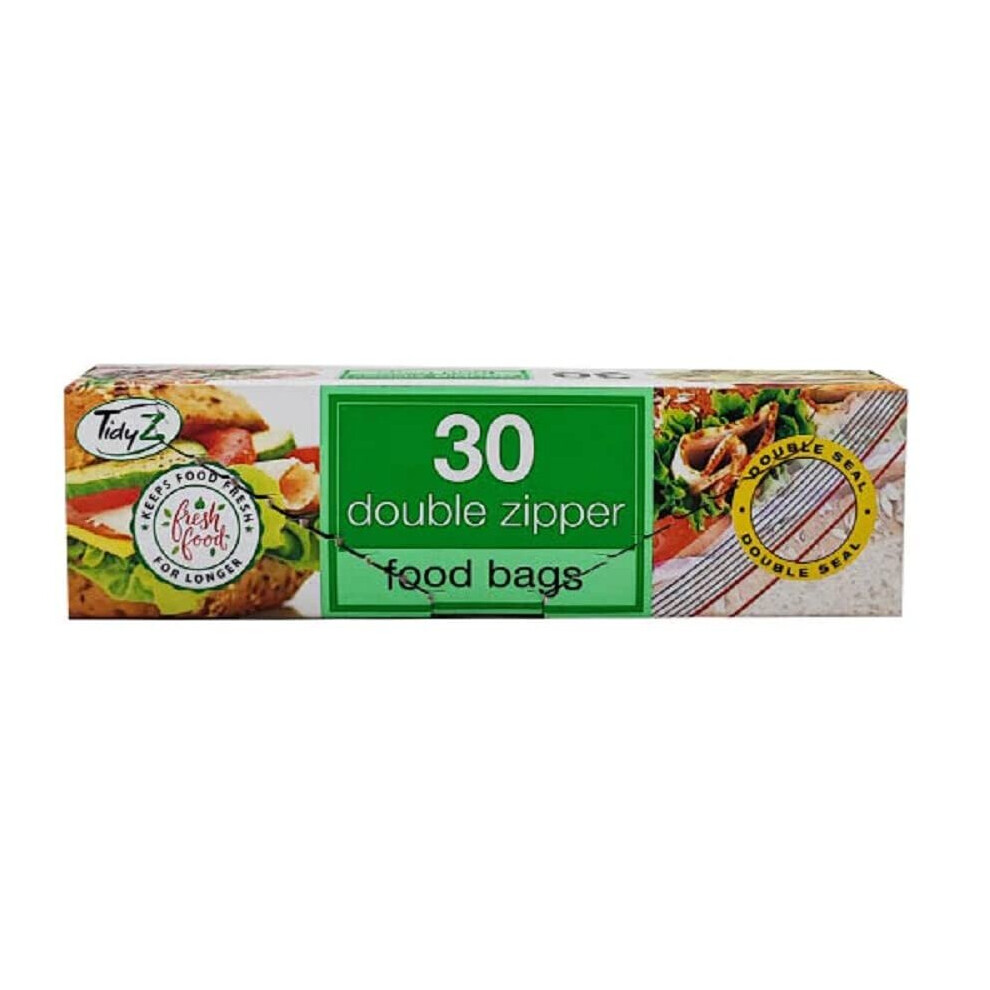 Double Zipper Plastic Zip Seal Food & Freezer Large Storage Bags Ultimate Strength Resealable