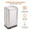 Amazon Rectangular Trash Can, 20 Litre/5.3 Gallon, Silver, Black 3