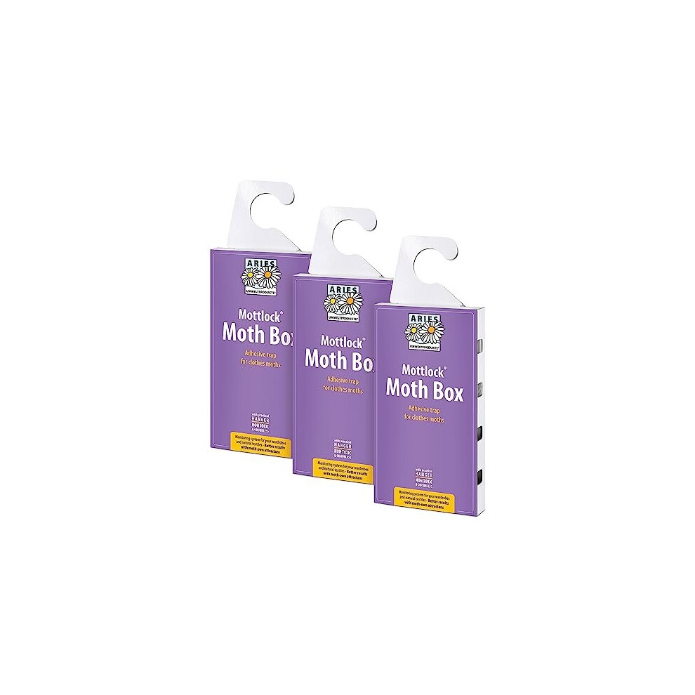 VALUE PACK of 3 Mottlock Moth Boxes from Aries â Best Catch Rates for Clothes Moths on the Market!