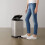 Amazon Rectangular Trash Can, 20 Litre/5.3 Gallon, Silver, Black 9