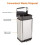Amazon Rectangular Trash Can, 20 Litre/5.3 Gallon, Silver, Black 4