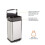 Amazon Rectangular Trash Can, 20 Litre/5.3 Gallon, Silver, Black 7