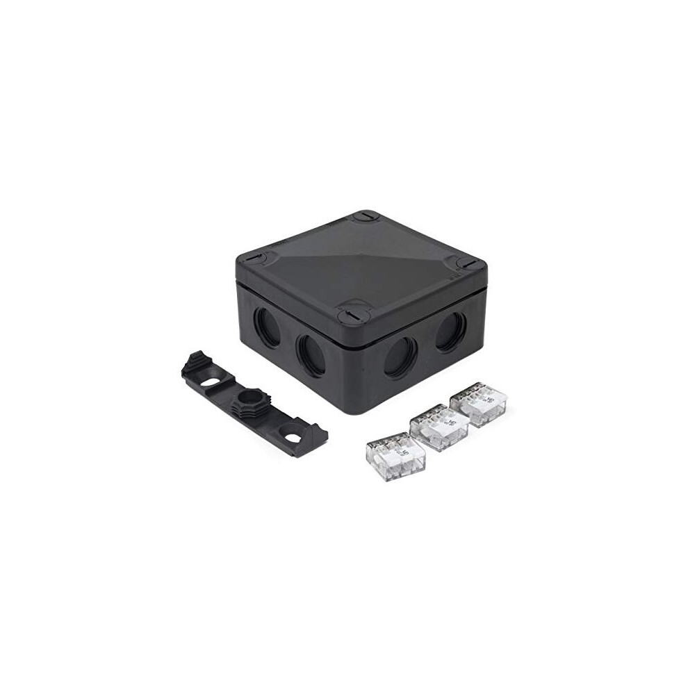 IP66 External/Outdoor Waterproof Junction Box (86x86x50mm +Connectors)