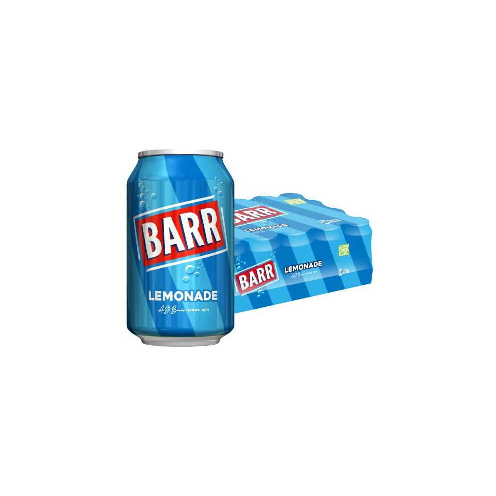 Barr Since 1875, Perfect Lemonade Flavoured 24 Pack Fizzy Drink Cans, Low Sugar, 24 X 330 Ml